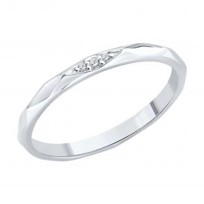 Кольцо из белого золота SOKOLOV с бриллиантом 1110269-3 фото