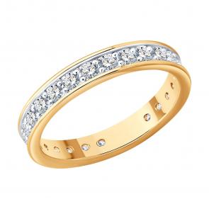 Золотое кольцо SOKOLOV с бриллиантом выращенным 1110278-5 фото