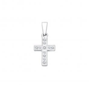 Подвеска из белого золота SOKOLOV с бриллиантом 1120015 фото