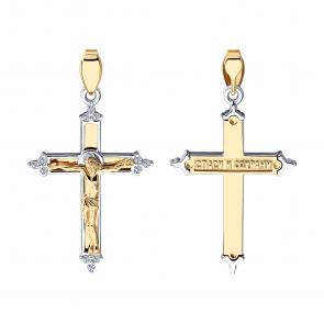 Подвеска из комбинированного золота SOKOLOV с бриллиантом 1120034 фото