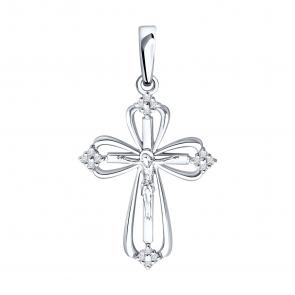 Подвеска из белого золота SOKOLOV с бриллиантом 1120107-3 фото