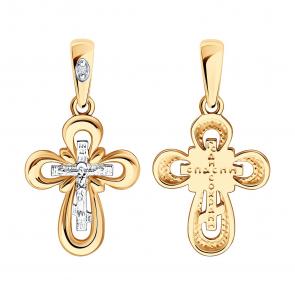 Золотая подвеска SOKOLOV с бриллиантом 1120110 фото