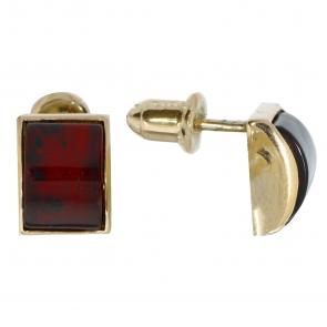 Золотые серьги Дарвин с янтарём 112040056ba-к фото