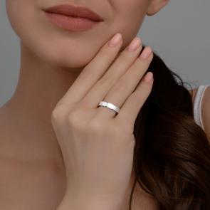 Обручальное кольцо из белого золота 4 мм SOKOLOV 112211 фото