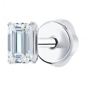 Золотые серьги SOKOLOV с бриллиантом выращенным 1170032-3-5 фото