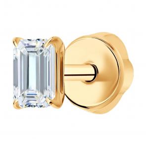 Золотые серьги SOKOLOV с бриллиантом выращенным 1170033-5 фото