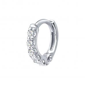 Одиночная серьга из белого золота SOKOLOV с бриллиантом выращенным 1170041-3-5 фото
