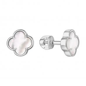 Серьги из белого золота TALANT с перламутром 12-12-29714п фото
