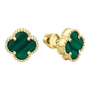 Серьги из лимонного золота TALANT с малахитом 12-20-11252м фото