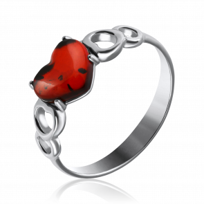 Серебряное кольцо Дарвин с янтарём 120047026aa-к фото