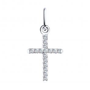 Подвеска из белого золота SOKOLOV с фианитом 120310 фото