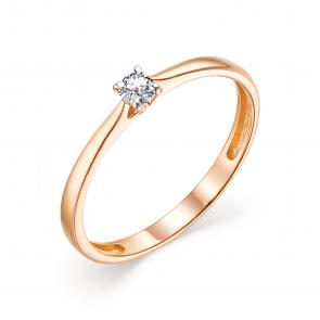 Золотое кольцо АЛЬКОР с бриллиантом 12067-100 фото