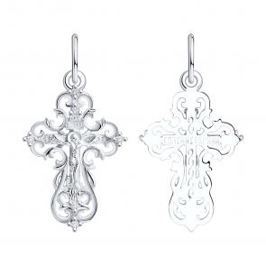 Подвеска из белого золота SOKOLOV с фианитом 121272 фото