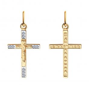 Золотая подвеска SOKOLOV с фианитом 121323 фото