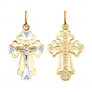 Золотая подвеска SOKOLOV с фианитом 121373 фото