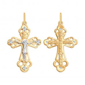 Золотая подвеска SOKOLOV с фианитом 121440 фото