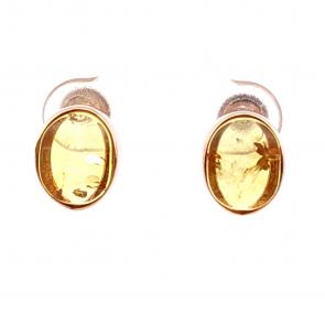 Серьги из золочёного серебра Дарвин с янтарём 122022058ba-л фото
