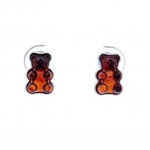 Серебряные серьги Дарвин с янтарём 122041205aa-ск фото