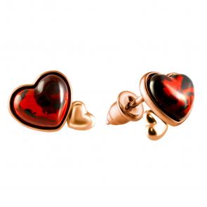 Серьги из золочёного серебра Дарвин с янтарём 122042027aa-к фото