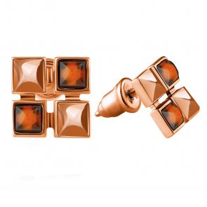 Серьги из золочёного серебра Дарвин с янтарём 122042156aa-ск фото