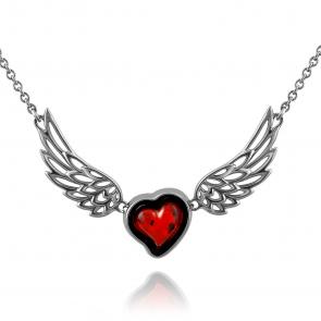 Серебряное колье Дарвин с янтарём 125041064aa-к фото