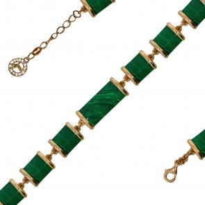 Браслет из золочёного серебра Дарвин с малахитом 126282523aa фото