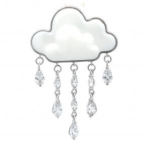 Серебряная брошь Дарвин с фианитом и агатом 127821149bc фото