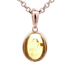 Подвеска из золочёного серебра Дарвин с янтарём 128022058bb-л фото