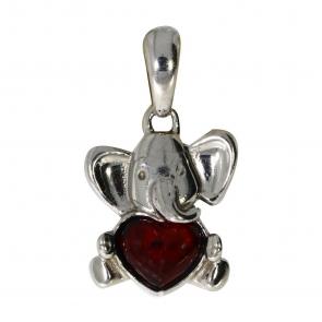 Серебряная подвеска Дарвин с янтарём 128041202ab-к фото