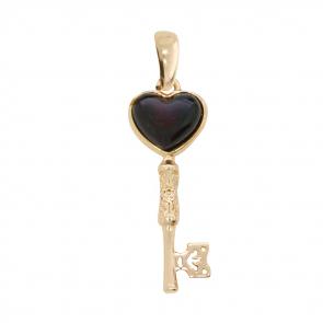 Подвеска из золочёного серебра Дарвин с янтарём 128042022ab-к фото