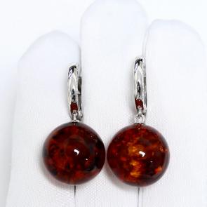 Серебряные серьги Дарвин с янтарём 129041582bw-к фото