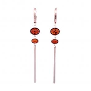 Серьги из золочёного серебра Дарвин с янтарём 129042143ac-к фото