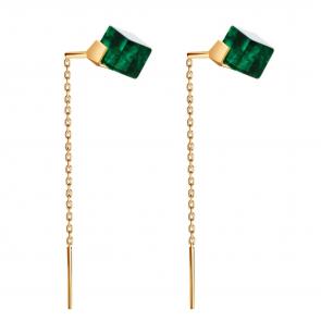 Серьги из золочёного серебра Дарвин с янтарём 12E432008ee-з фото