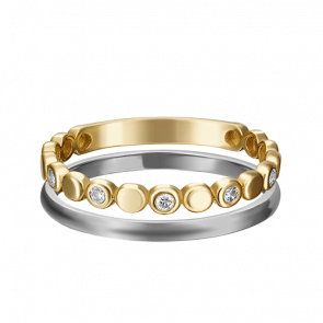 Кольцо из комбинированного золота Platina с фианитом 13-0001-00-401-1121-48 фото