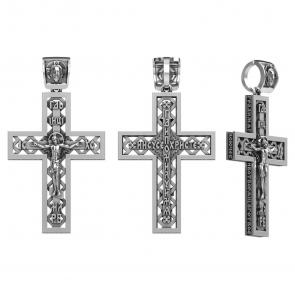 Подвеска-крест из черненого серебра Господи Помилуй меня Высоковы 585 13-000524-105840 фото