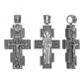 Подвеска-крест из черненого серебра Святитель отче Николай Высоковы 585 13-000875-105000 фото