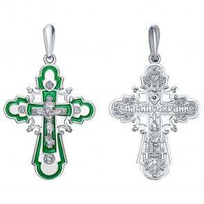 Подвеска-крест из серебра Высоковы 585 с эмалью 13-000959-132000-эз фото