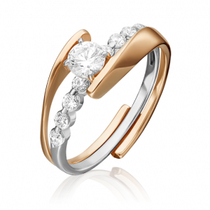 Кольцо из комбинированного золота Platina с фианитом 13-0013-00-501-1111-38 фото