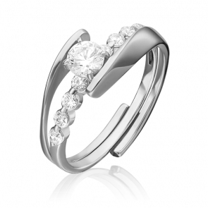 Кольцо-трансформер из белого золота Platina  с фианитом 13-0013-00-501-1120-38 фото