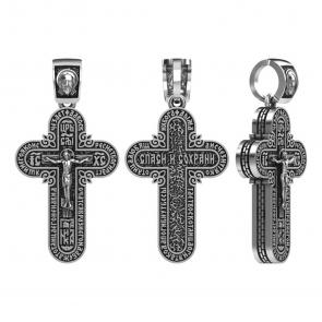 Подвеска-крест из черненого серебра Животворящему  Кресту Господню Высоковы 585 13-001557-105000 фото