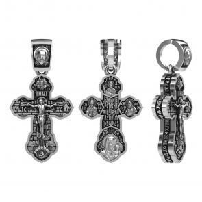 Подвеска-крест Господи Спаси и сохрани из черненого серебра Высоковы 585 13-002043-105000 фото