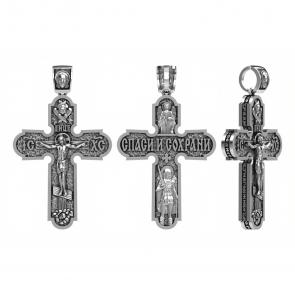 Подвеска-крест Спаси и сохрани из черненого серебра Высоковы 585 13-002054-105000 фото