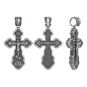 Подвеска-крест из черненого серебра Госпади Спаси и сохрани Высоковы 585 13-002055-105000 фото