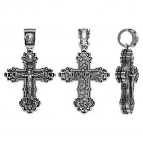 Подвеска-крест из черненого серебра Животворящему Кресту Господню Высоковы 585 13-002059-105000 фото