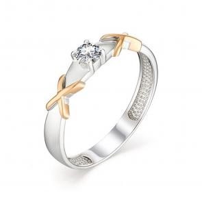 Кольцо из белого золота АЛЬКОР с бриллиантом 13025-200 фото