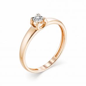 Золотое кольцо АЛЬКОР с бриллиантом 13316-100 фото