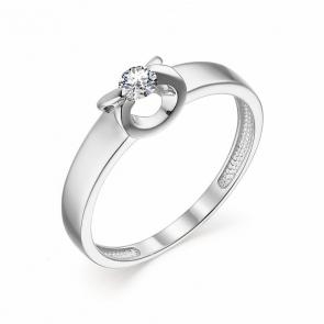 Кольцо из белого золота АЛЬКОР с бриллиантом 13513-200 фото