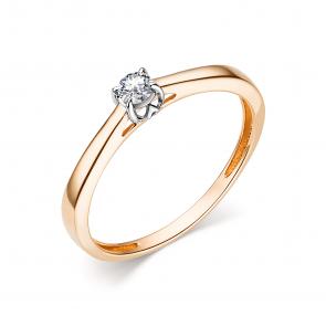 Золотое кольцо АЛЬКОР с бриллиантом 13863-100 фото