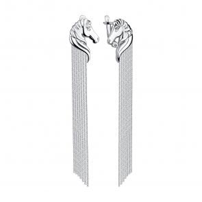 Серебряные серьги Символ года Лошадь TALANT с фианитом 14-72-0001-17314 фото