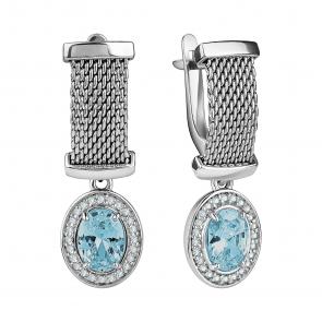 Серебряные серьги TALANT с фианитом 14-72-0009-15130 фото